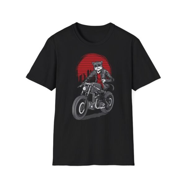 Cool Cat Biker T-Shirt - T-shirt unisexe souple pour les amoureux des animaux – Image 5
