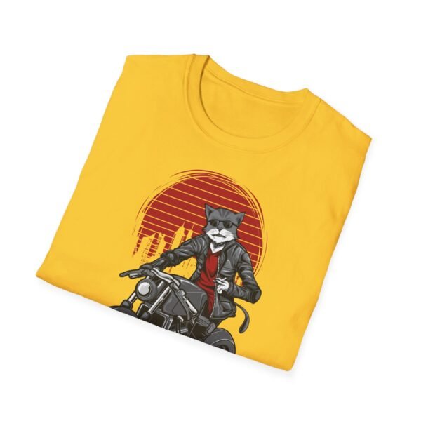 Cool Cat Biker T-Shirt - T-shirt unisexe souple pour les amoureux des animaux – Image 12
