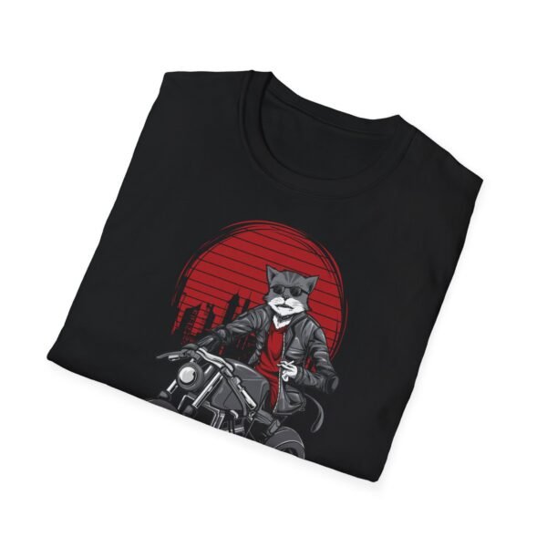 Cool Cat Biker T-Shirt - T-shirt unisexe souple pour les amoureux des animaux – Image 8